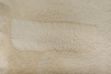 Fototapeta na wymiar white faux fur texture close up