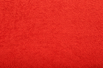 texture of red towel close up
