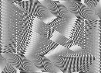 Abstract halftone lines background, metallic effect creative geometric dynamic pattern, vector modern design texture for card, cover, poster, decoration.