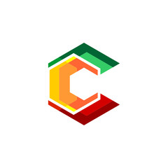 Letter CC simple logo design vector