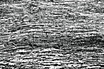 Grunge texture of a natural wooden log. Monochrome wood background with horizontal stripes, streaks, spots, noise and grain. Overlay template. Vector illustration