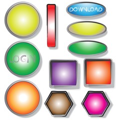 Bright Color Icon and web button template