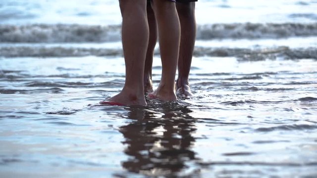 Two males at the beach in Mumbai India