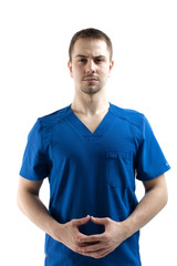 Obraz premium Portrait of the doctor on a pure white background