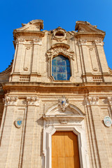 Fototapeta na wymiar Front view of Cathedral Basilica of Oria, Puglia, Italy
