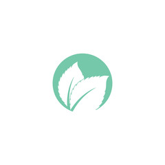 Obraz premium Leaf Mint Logo Template vector symbol
