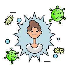 Concept of immunity system. Flat style illustration. 