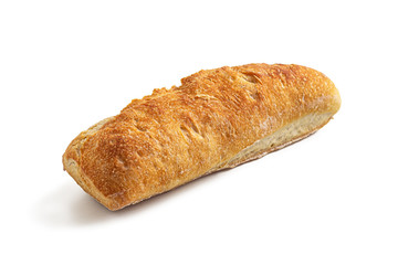 Rustic mini baguette isolated on white background
