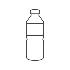 Plastic bottle vector illustration, line design icon isolated on white