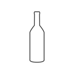 Wine bottle vector illustration, icon isolated on white background. 