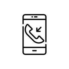 incoming call Line Icon vector illustration.