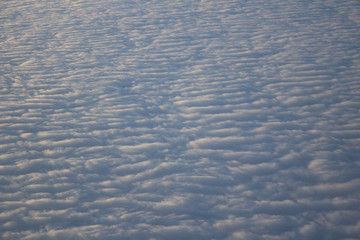 Wide cloud landscape aerial view from a plane