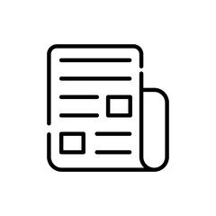 Fototapeta premium Newspaper Line Icon vector illustration.