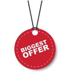 red vector banner biggest offer