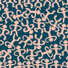 Seamless pattern of homunculus silhouettes. Abstract background for textile, wallpaper, design. Website Template. Camouflage background.
