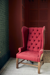 red chair in a room