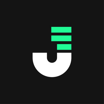 recommend clip art: Green Lines Geometric Vector Logo Letter J