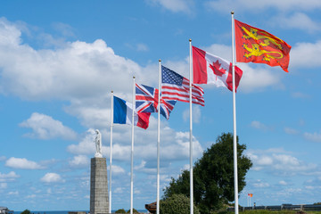 Arromanches Les Bains, Normandy, France, Mulberry Harbour from D Day landings ,World War 2