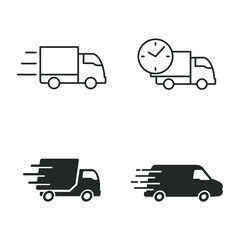 Fast shipping delivery truck Icon vector sign isolated for graphic and web design. delivery truck symbol template color editable on white background.