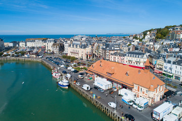 Fototapeta na wymiar Aerial view of Trouville-sur-mer, Normandy