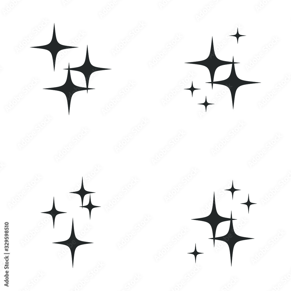 Poster sparkles icon vector sign isolated for graphic and web design. shine symbol template color editable 