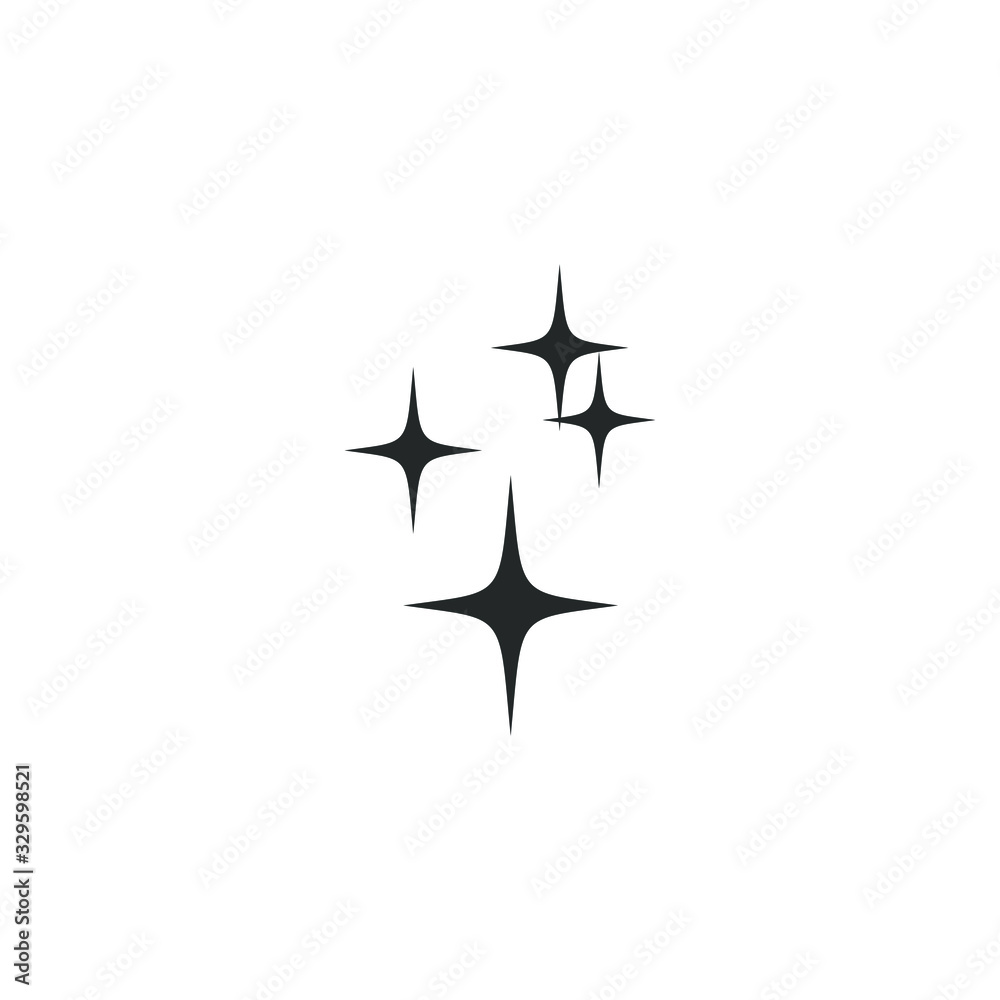 Poster Sparkles icon vector sign isolated for graphic and web design. Shine symbol template color editable on white background.
