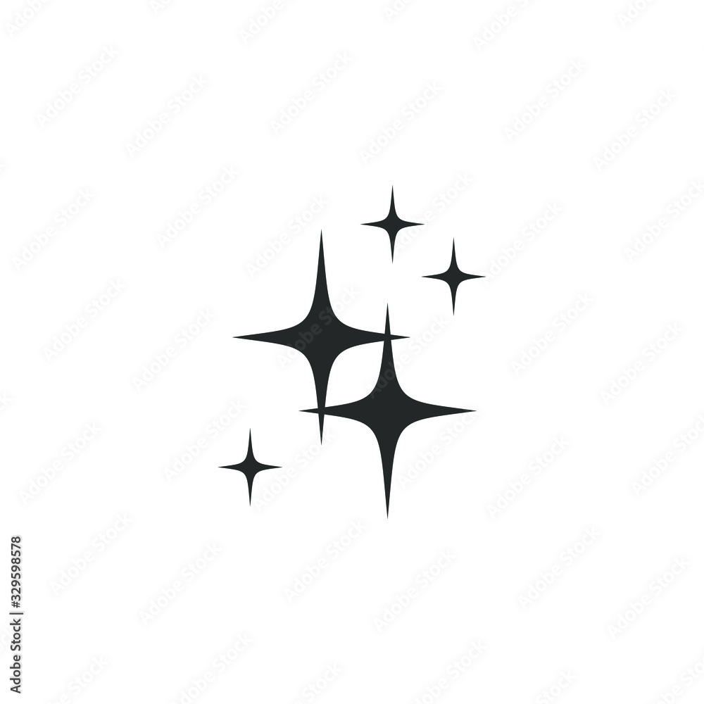 Poster Sparkles icon vector sign isolated for graphic and web design. Shine symbol template color editable on white background.