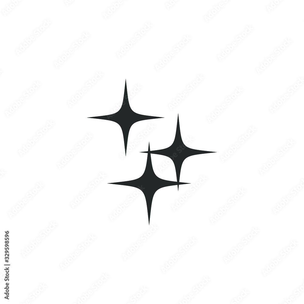 Poster Sparkles icon vector sign isolated for graphic and web design. Shine symbol template color editable on white background.