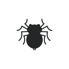 Spider icon vector sign isolated for graphic and web design. Spider symbol template color editable on white background.