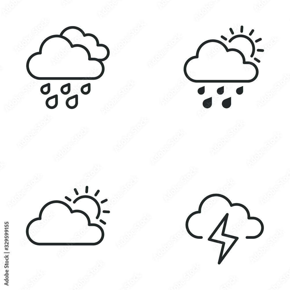 Poster weather icon vector sign isolated for graphic and web design. weather symbol template color editable