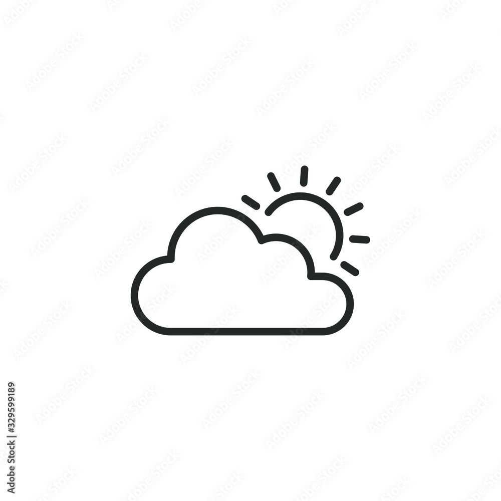 Fototapete Weather icon vector sign isolated for graphic and web design. Weather symbol template color editable on white background.