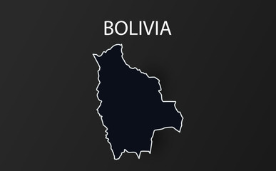 High detailed map of Bolivia. Vector illustration.