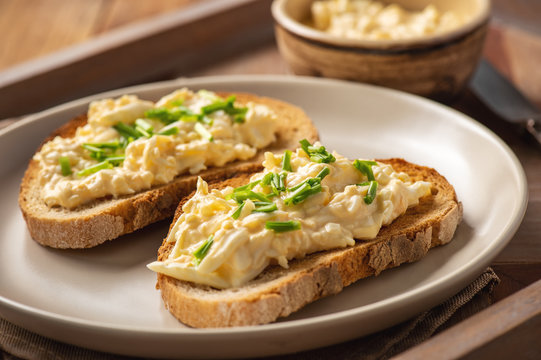 Homemade Egg Salad Toasts, Breakfast Idea.