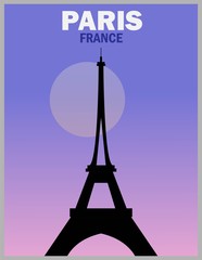 Illustration vector design of retro and vintage poster of Paris