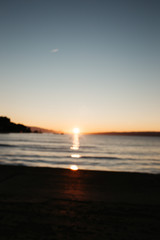 Obraz premium Beautiful sunset/sunrise over sea in Split, Croatia. sLandscape photos of cost line.