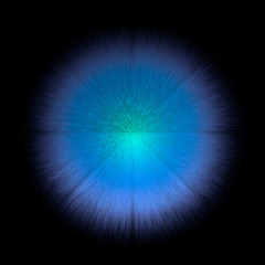 Beautiful circle colorful splash isolated on black background