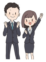 スーツ姿の男女