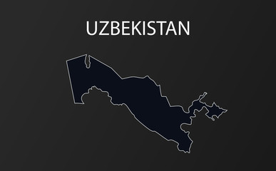 High detailed map of Uzbekistan. Vector illustration.