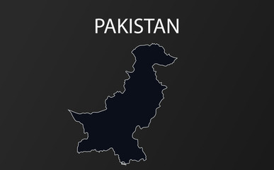 High detailed map of Pakistan. Vector illustration.