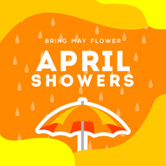 April Showers Vector Design For Banner or Background