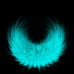 Abstract turquoise fractal on background