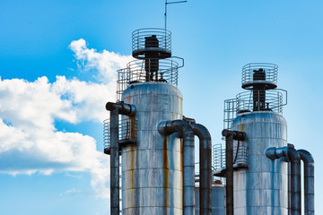 Detail of tank for water filtration for beer production.