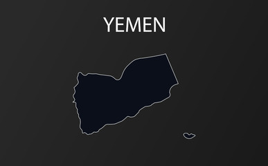 High detailed map of Yemen. Vector illustration.
