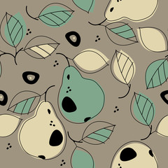 Stylish seamless pattern with pears