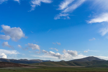 landscape with clouds and blue sky
