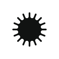 Coronavirus icon. Virus disease symbol. Influenza epidemic logo. Covid-19 sign. Black silhouette isolated on white background. Vector illustration image.