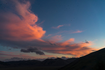 sunset in the mountains