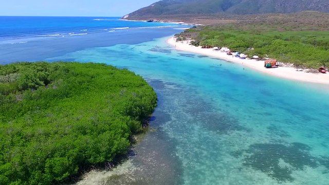 Drone shot from la caobita Azua on Dominican Republic