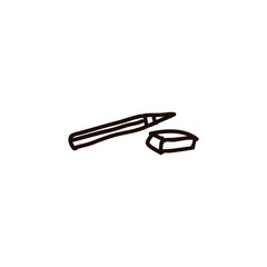 Pencil icon, flat design