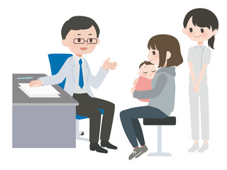 病院で診察を受ける女性